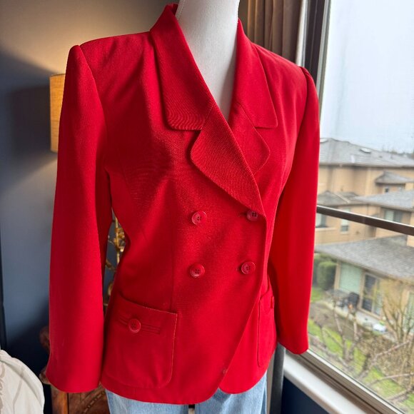 90s Vintage Red Blazer - Picture 3 of 12